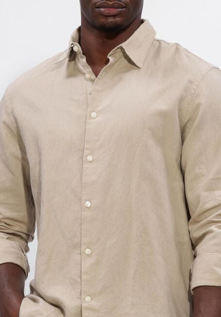 Sand SELECTED MEN Casual-Oberhemd SLHREGCLAY LINENBLEND LS SHIRT CLA NOOS - large