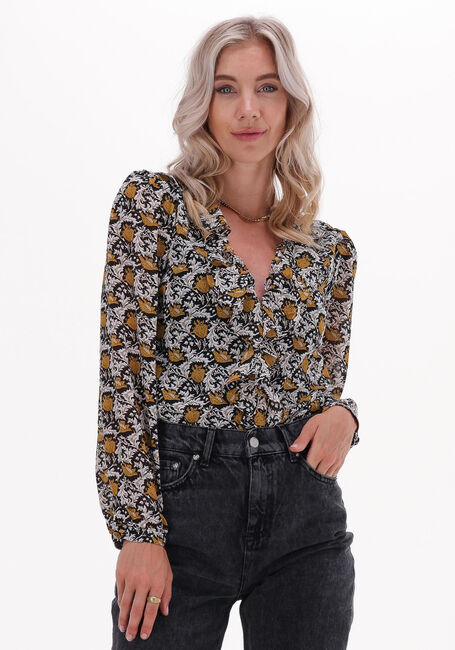 Gelbe COLOURFUL REBEL Blusen CHELSEA PAISLEY FLOWER RUFFLE BLOUSE - large