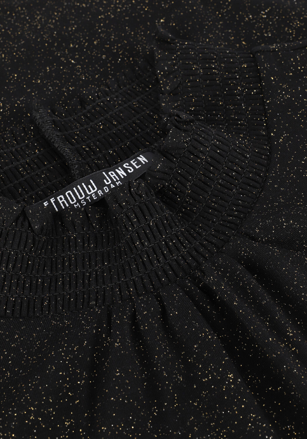 Schwarze JANSEN AMSTERDAM Top TOP WITH SMOCK DETAIL - large