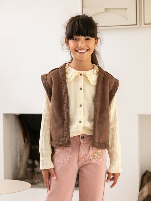 Braune LIKE FLO Gilet BONDED TEDDY GILLET - large