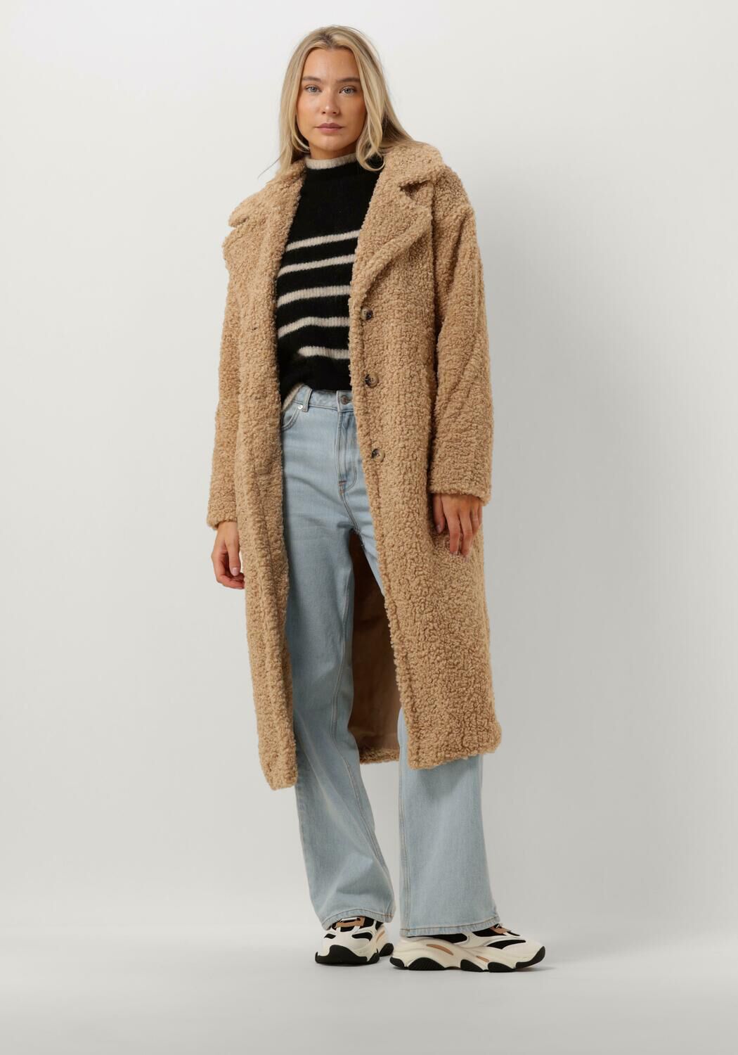 taupe notre v teddy jacke teddy coat long