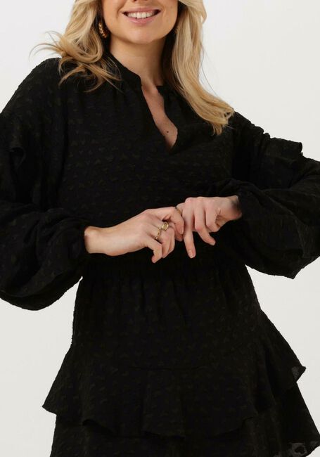 Schwarze REFINED DEPARTMENT Bluse MILAYA WOVEN RUFFLE BLOUSE - large