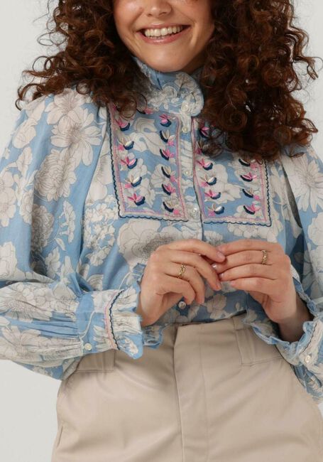 Hellblau ANTIK BATIK Blusen PEONY BLOUSE - large
