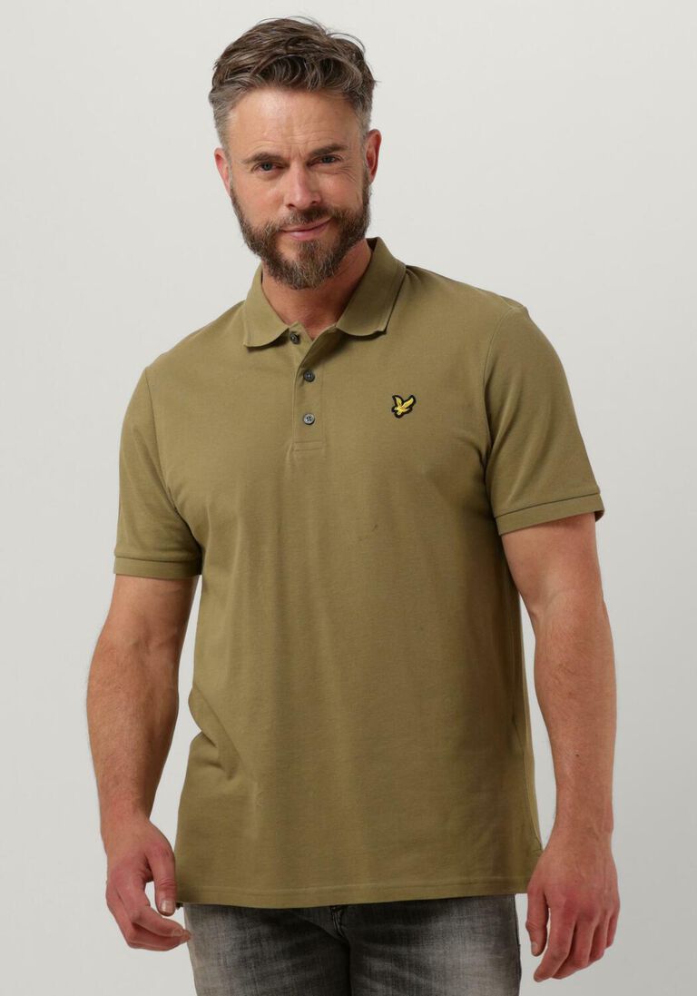 olive lyle & scott polo-shirt crest tipped polo shirt IV8314