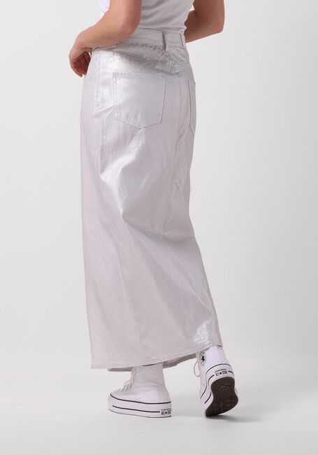 Silberne Y.A.S. Maxirock YASSILVA DENIM HW MIDI SKIRT - large