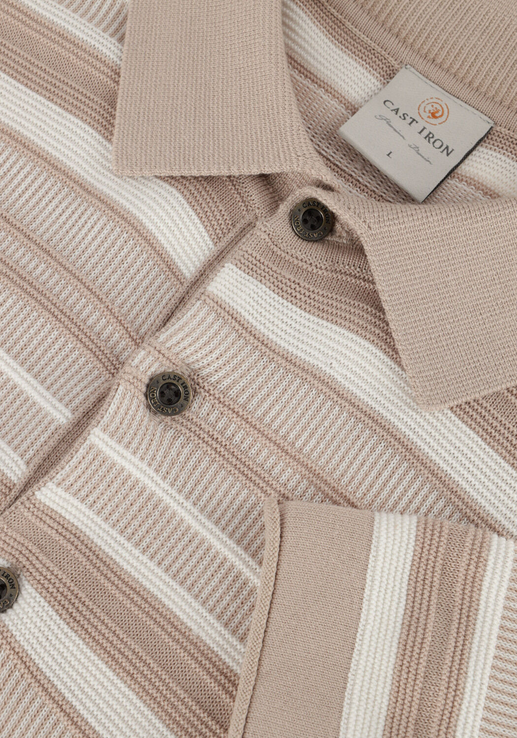 Sand CAST IRON Polo-Shirt SHORT SLEEVE POLO COTTON MODAL - large