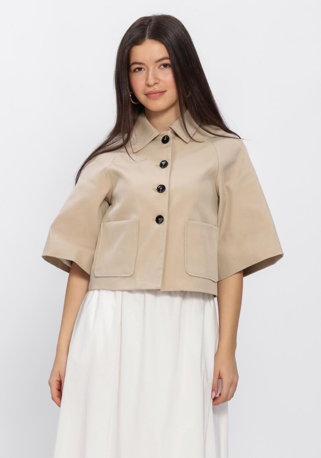 Beige NEO NOIR Trenchcoats ROSEMMA TRENCH MINI JACKET - large