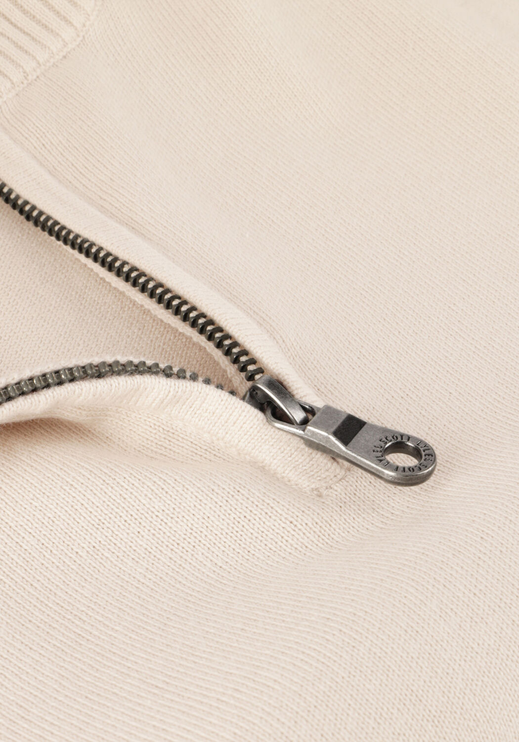 Beige LYLE & SCOTT Pullover QUARTER ZIP JUMPER - large