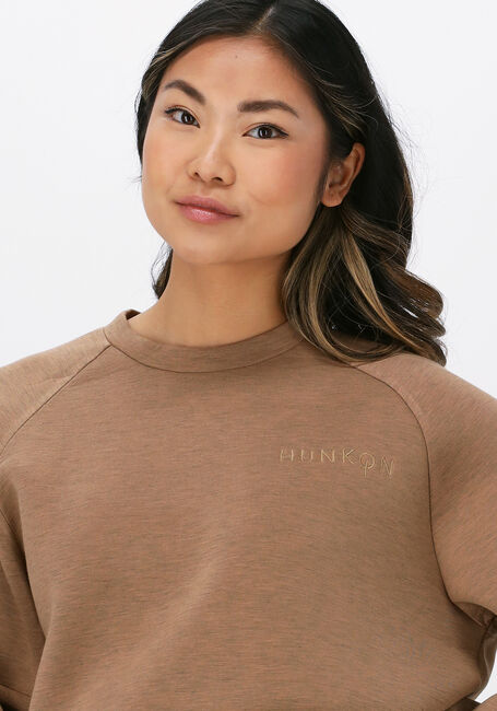 Camelfarbene HUNKON Pullover 450 SARA SWEATSHIRT - large