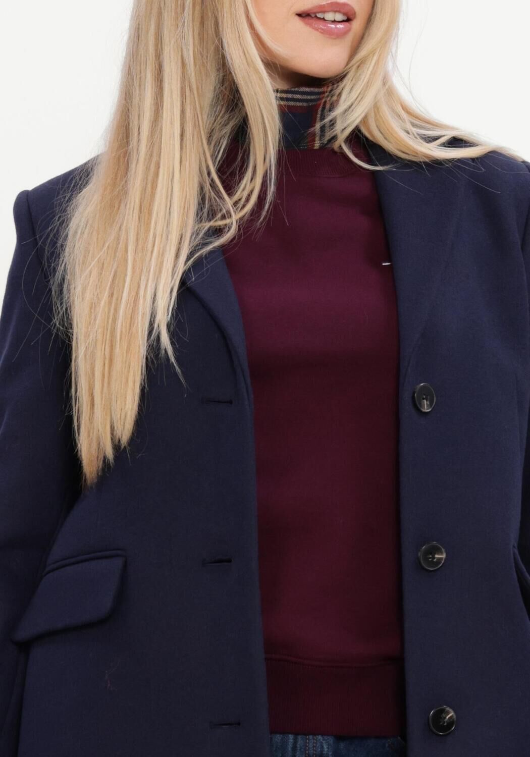 Dunkelblau TOMMY HILFIGER M&auml;ntel WOOL CLASSIC SB COAT - large