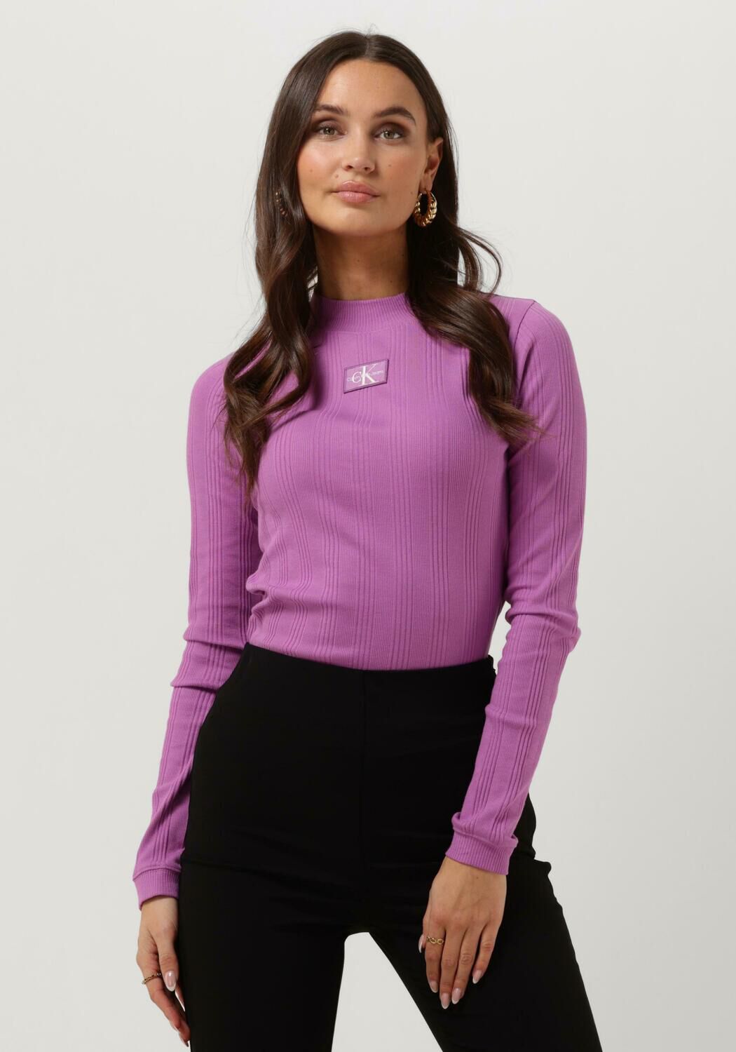 特別価格 Lila CALVIN KLEIN Tops & T-shirts BADGE RIB LONG SLEEVE | Omoda トップス