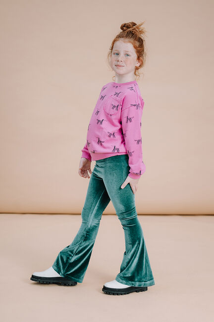 Gr&uuml;ne SPROET & SPROUT Schlaghose FLARE PANTS VELVET - large