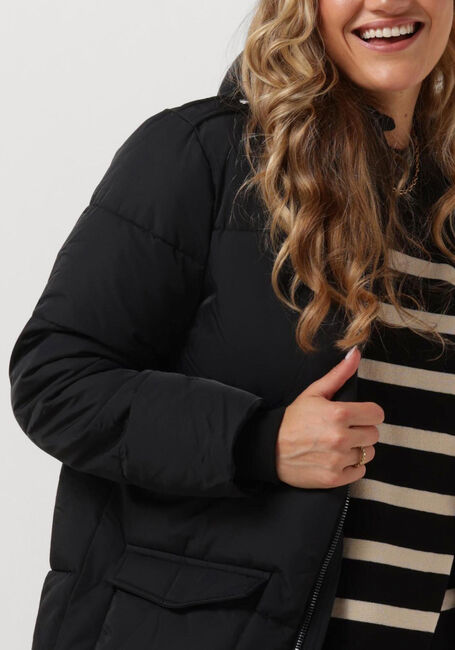 Schwarze OBJECT Wattierte Jack OBJZHANNA L/S LONG JACKET NOOS - large