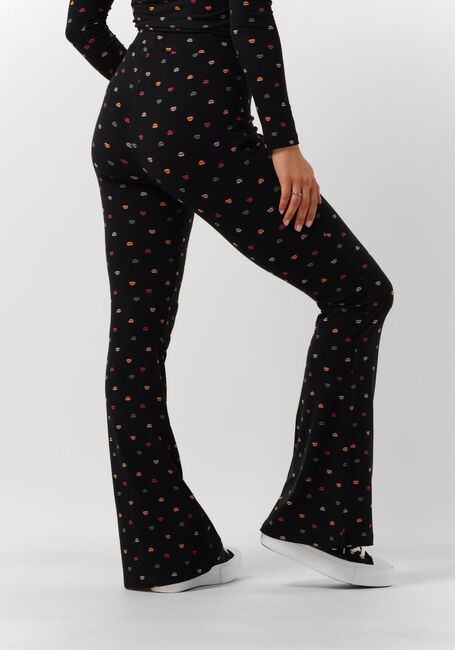 Schwarze COLOURFUL REBEL Schlaghose LIPS PEACHED FLARE PANTS - large
