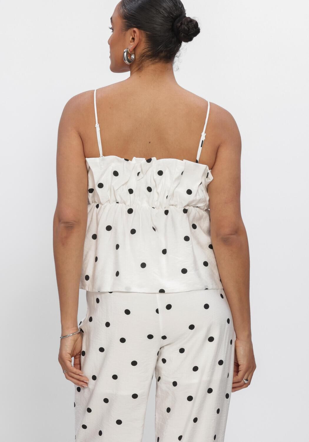 Wei&szlig;e CATWALK JUNKIE Blusen DOTTED SPAGHETTI TOP - large