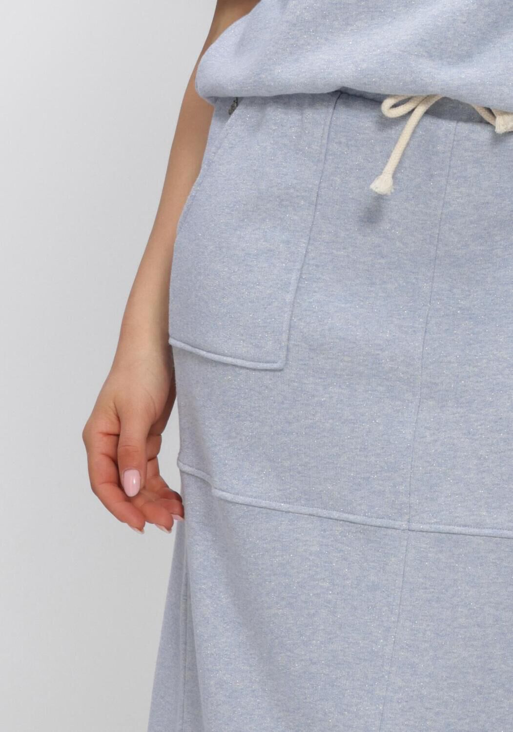 Blaue NUKUS Maxirock MAARTJE SKIRT LUREX - large