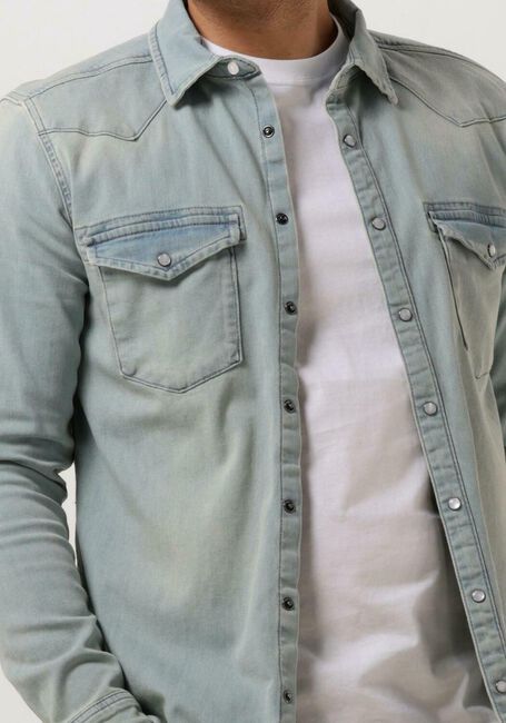 Hellblau PUREWHITE Overshirt DENIM SHIRT WITH PRESSBUTTONS AND POCKETS ON CHEST - large