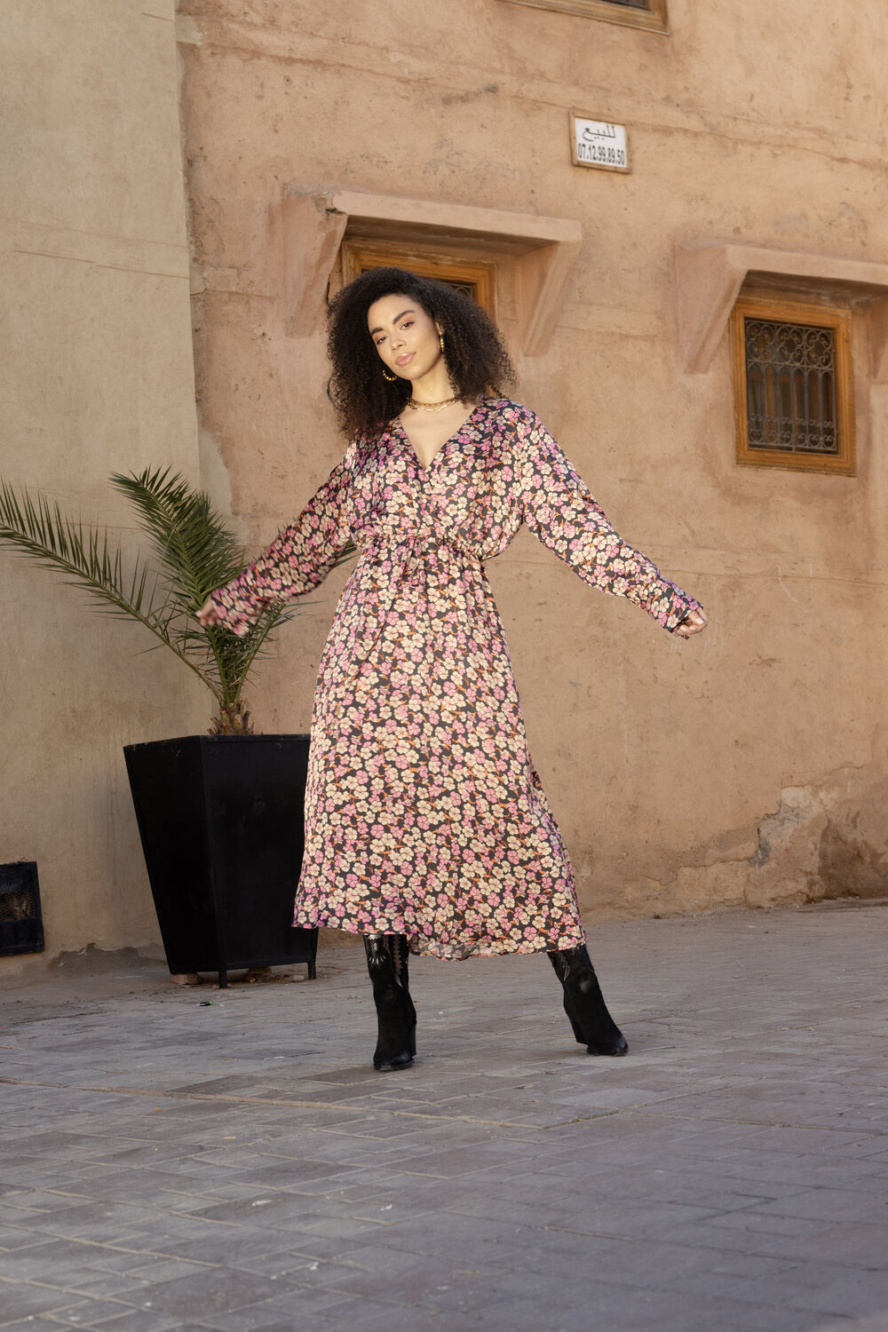 Rosane SECOND FEMALE Midikleid VICTORY V-NECK DRESS - large