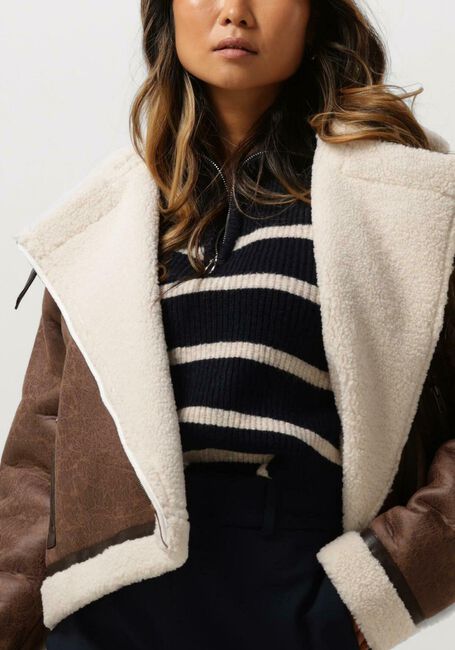 Braune NEO NOIR Teddy-Jacke SADIE TEDDY JACKET - large