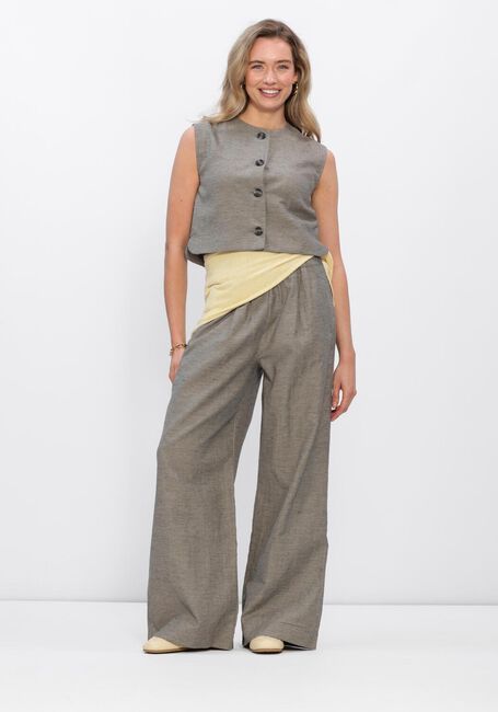 Taupe BY-BAR Weite Hose BENJI MELANGE PANTS - large