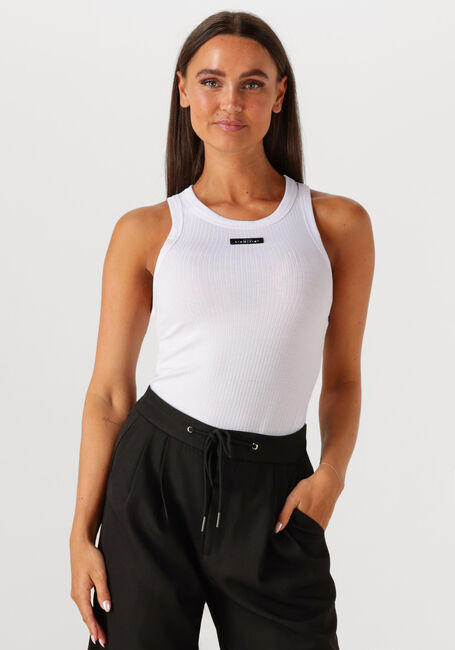 Weiße HAUTE L'AMITIÉ Top RIB BADGE TANK - large