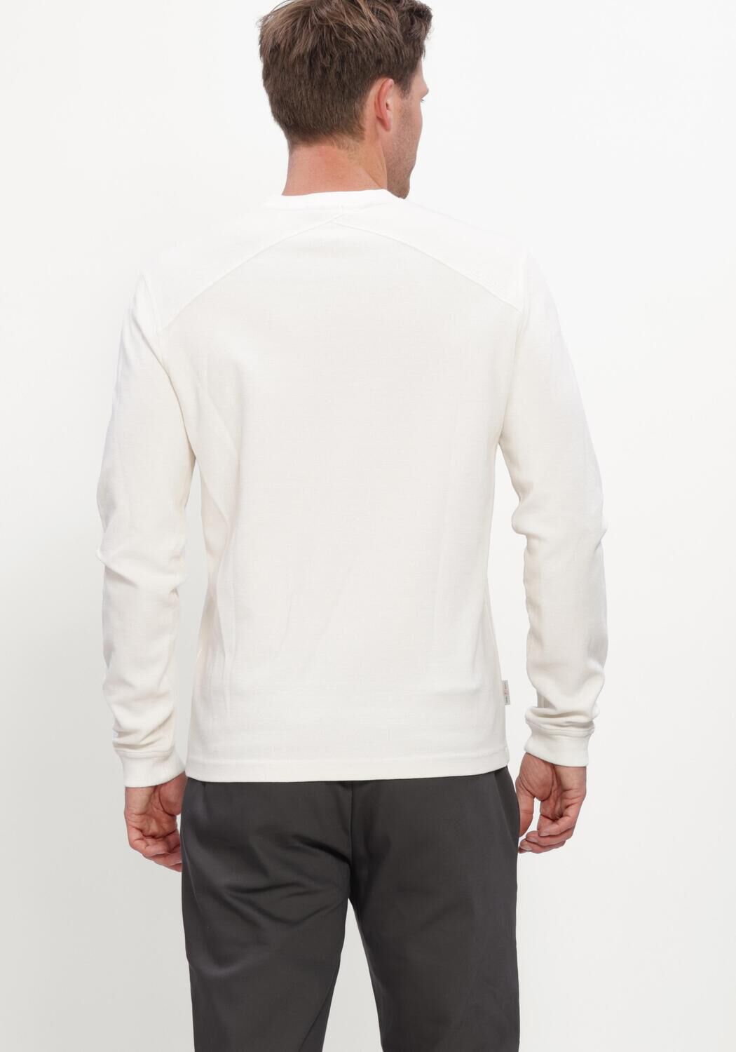 Nicht-gerade weiss CAST IRON T-shirt LONG SLEEVE R-NECK REGULAR FIT WAFFLE - large