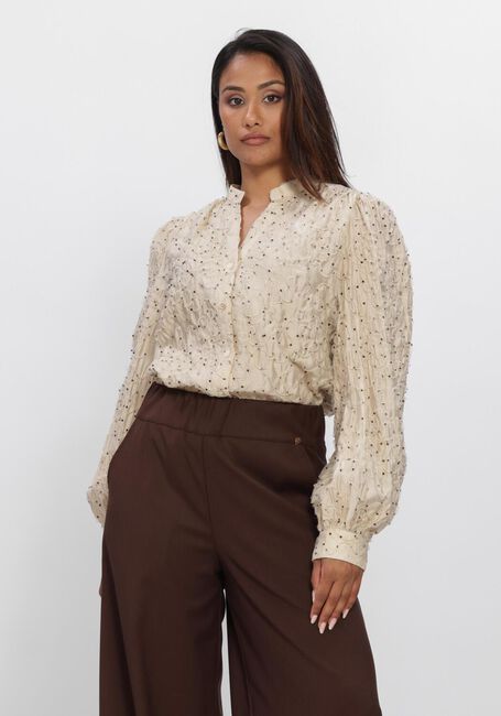 Beige NUKUS Blusen LIZZY BLOUSE VNECK DOTS - large