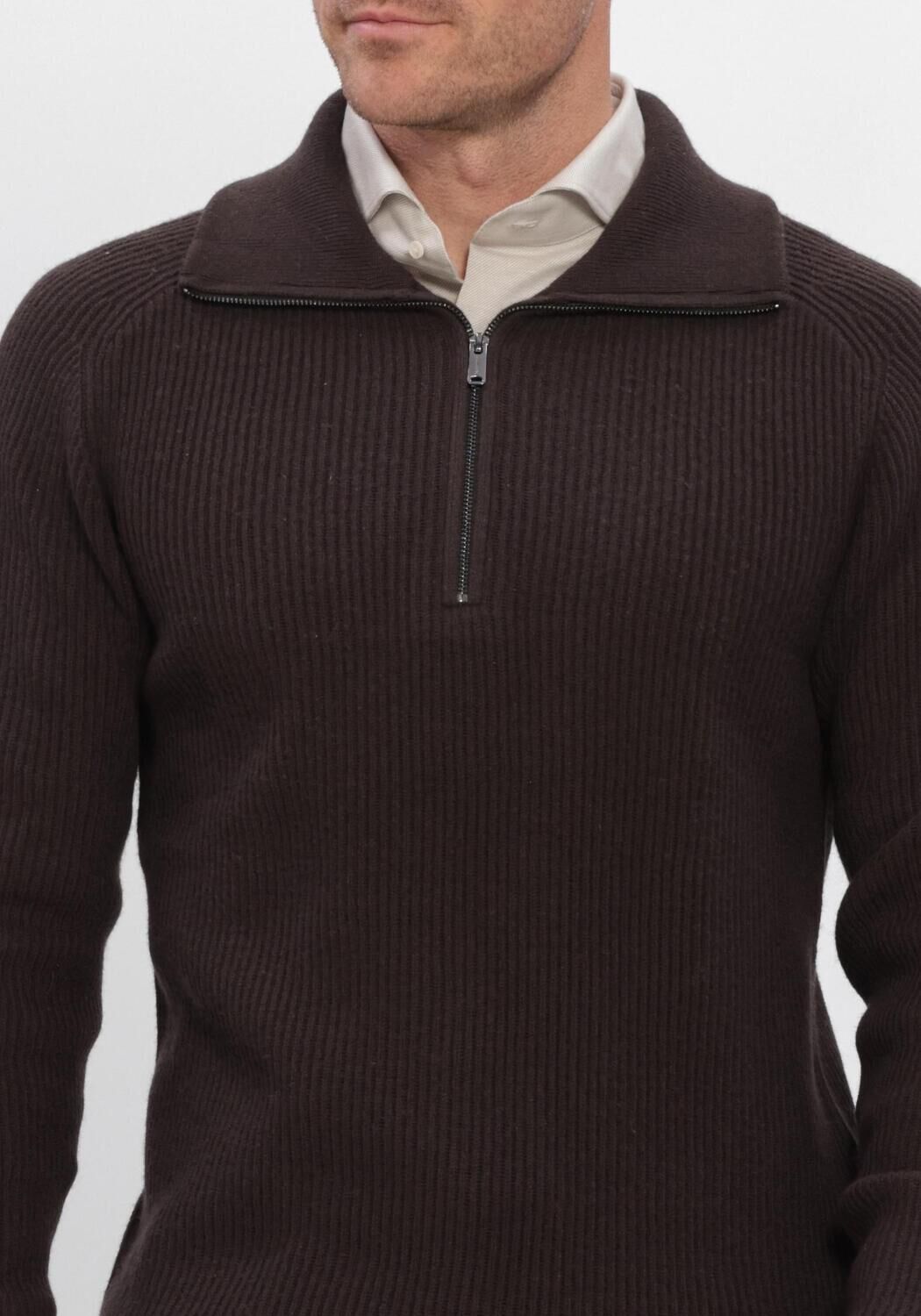Braune PROFUOMO Pullover HEAVY WOOL - large
