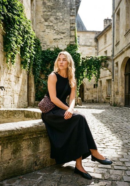 Schwarze NOTRE-V Maxikleid NV-HANNE - large