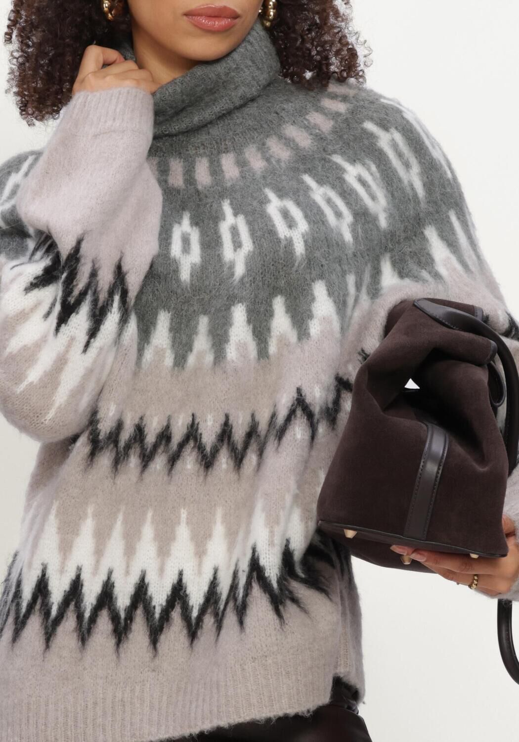 Graue OBJECT Pullover OBJJAADE DIANA L/S LO KNIT PULLOVER 147 - large