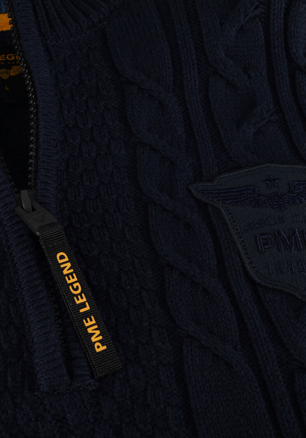 Dunkelblau PME LEGEND Pullover HALF ZIP COLLAR COTTON RIB KNIT - large