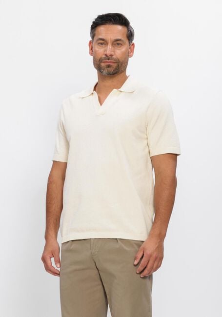 Ecru PROFUOMO Polo-Shirt POLO OPEN COLLAR COTTON CREPE - large