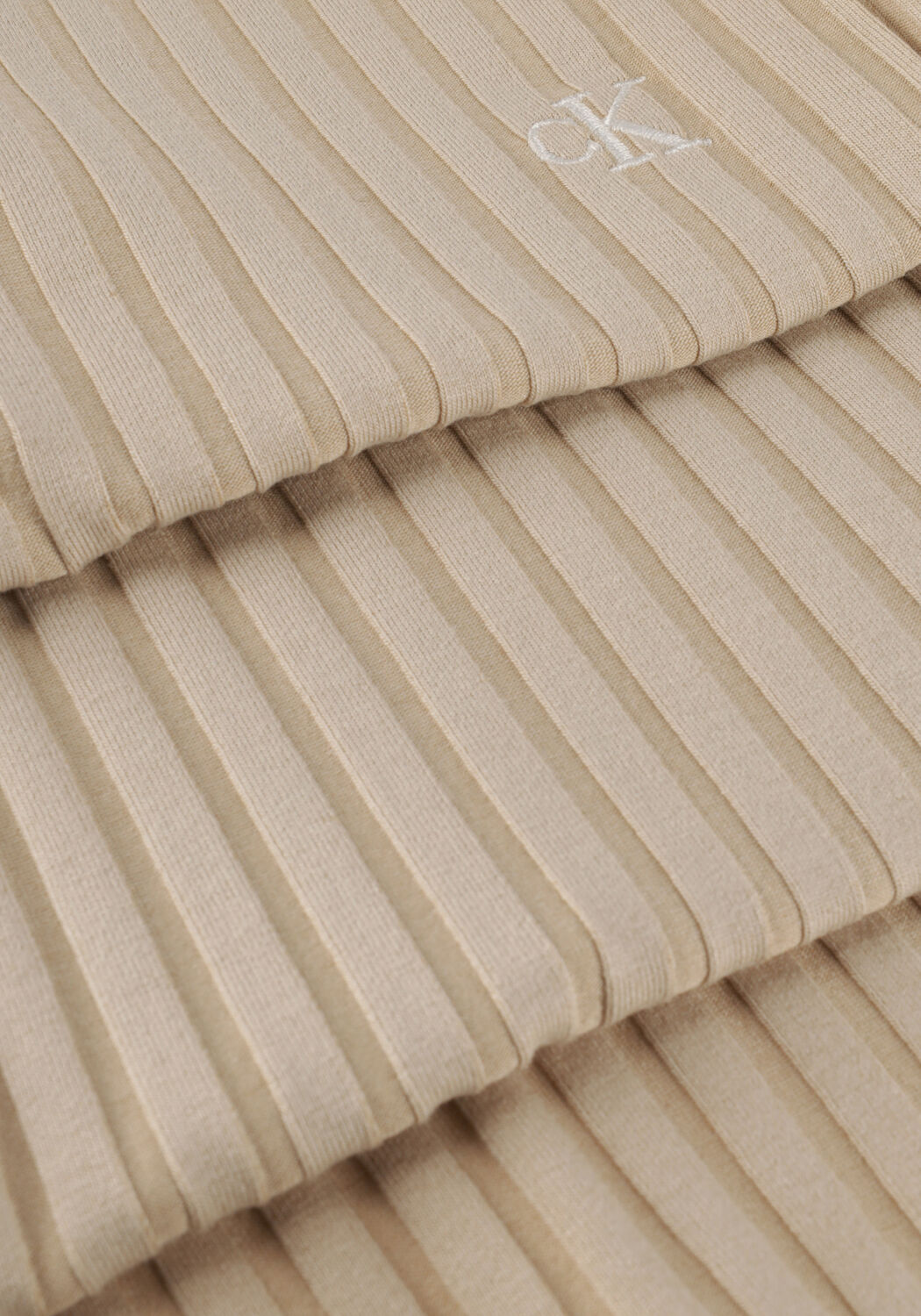 Beige CALVIN KLEIN Schlaghose ELONGATED RIB PANTS - large