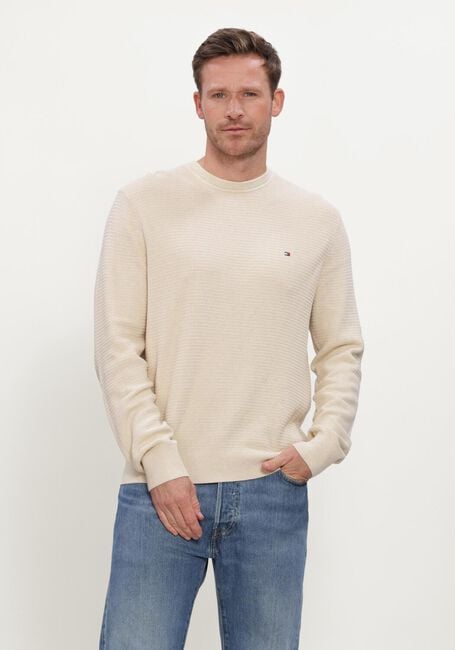 Beige TOMMY HILFIGER Pullover PIMA CTN CASH STRUCTURE CREWNECK - large