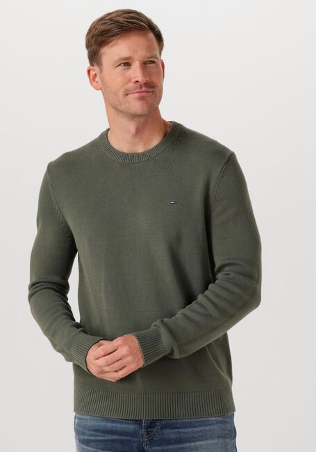Olive TOMMY JEANS Pullover TJM SLIM ESS SWEATER EXTS - large