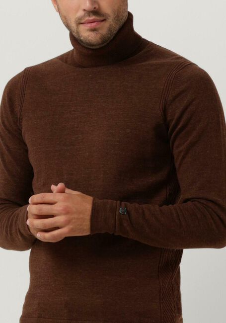 Braune CAST IRON Rollkragenpullover TURTLENECK COTTON HEATHER PLATED - large