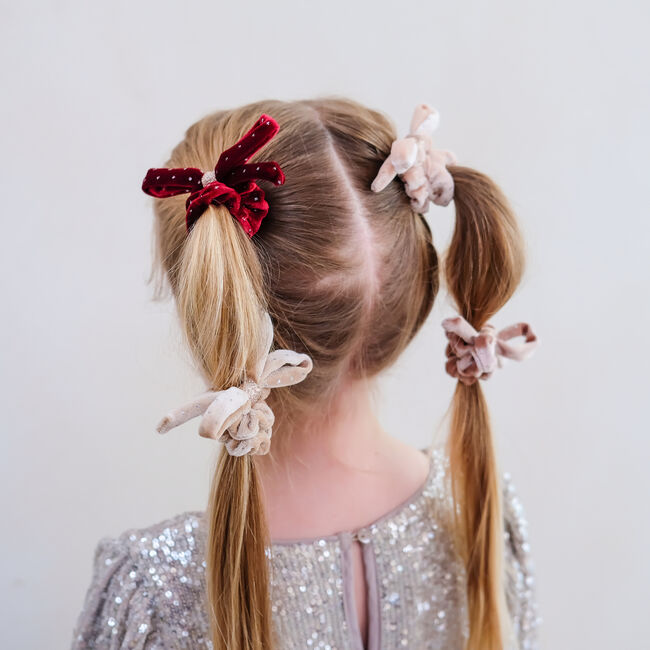 Mehrfarbige/Bunte Mimi & Lula Haarschmuck V'VET BOW SCRUNCHIES - large