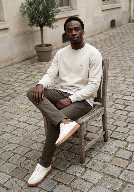 Beige TOMMY HILFIGER Sweatshirt ESSENTIAL FLEECE CREWNECK - large