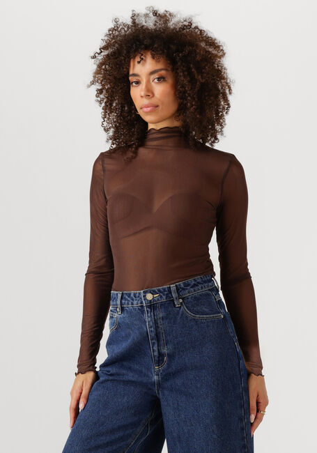 Braune OBJECT Top OBJNELA LS O-NECK MESH TOP REP - large