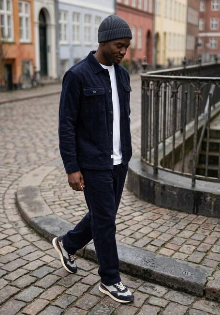 Blaue ANERKJENDT Hemden AKOSCAR CORD OVERSHIRT - large