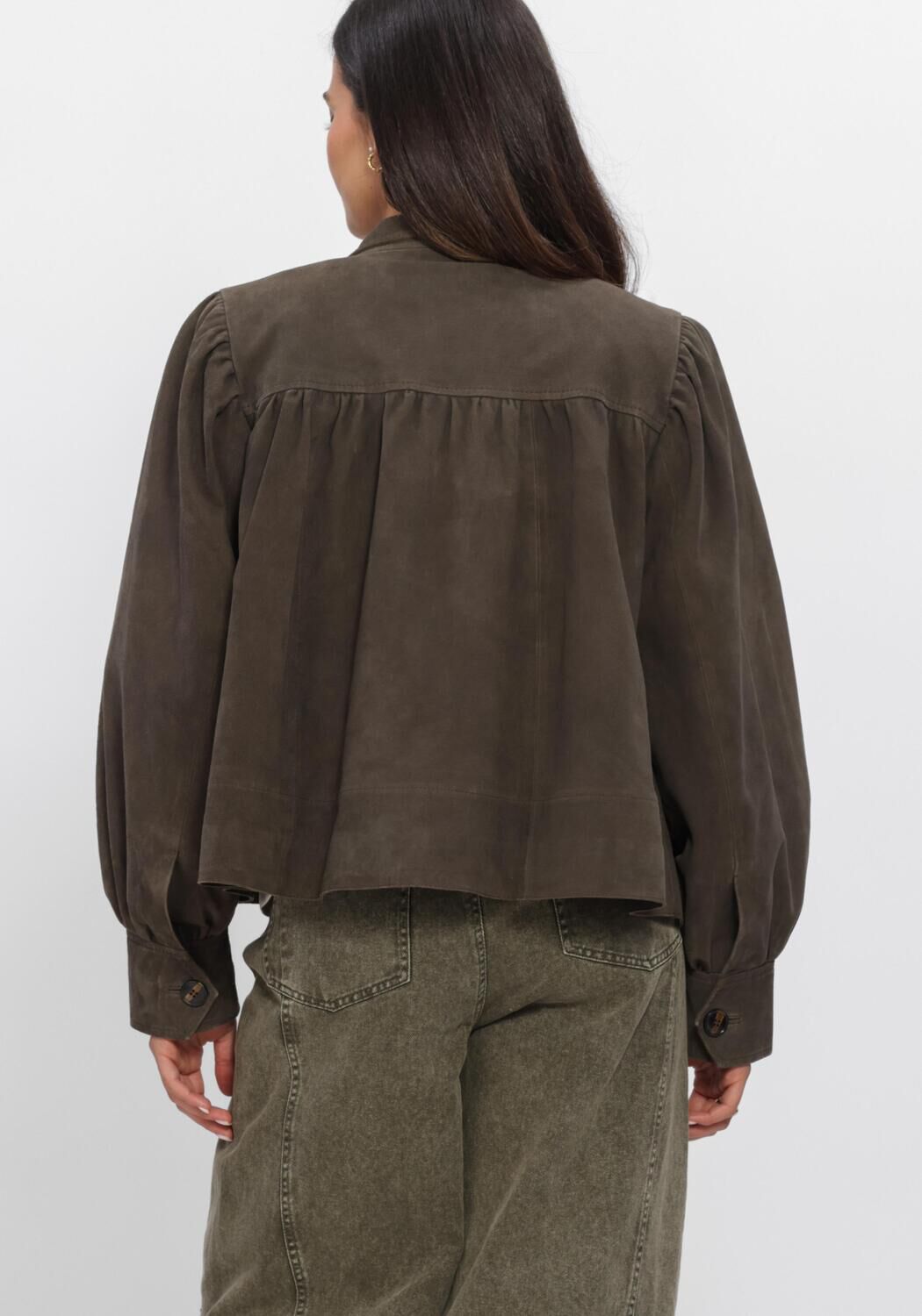 Schwarze SECOND FEMALE Jack ZONIE SUEDE JACKET - large