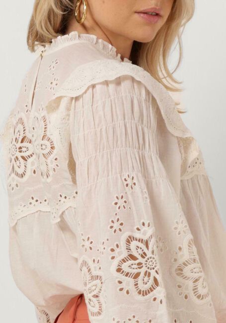 Weiße SUMMUM Blusen BLOUSE COTTON VOILE EMBROIDERY - large
