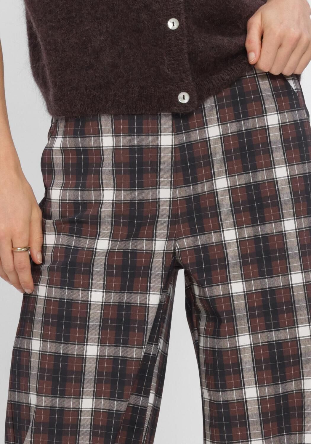Braune STUDIO ANNELOES Weite Hose Lexie check trousers - large