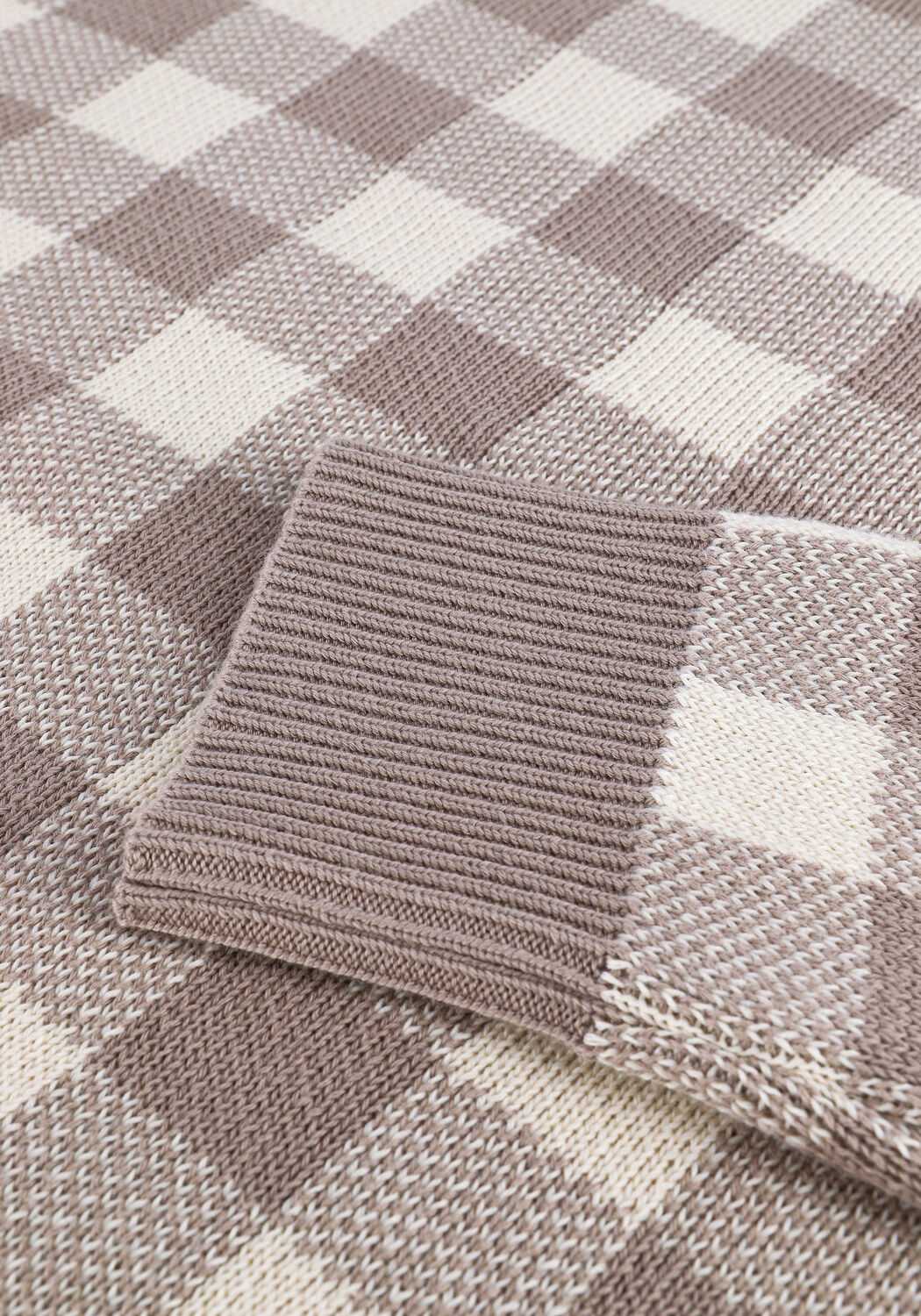 Beige NA-KD Pullover ROUND NECK KNITTED SWEATER - large