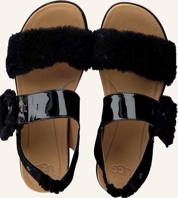 Schwarze UGG Flache Sandalen FLUFF CHELLA Schwarze UGG Flache Sandalen FLUFF CHELLA - large