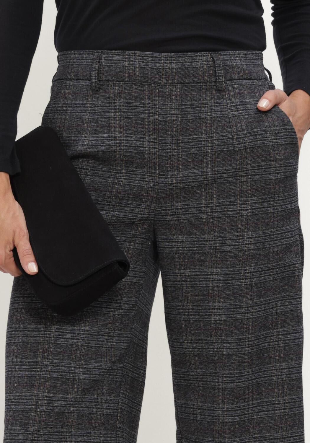Dunkelgrau OBJECT Weite Hose OBJLISA WIDE PANT AOP NOOS - large