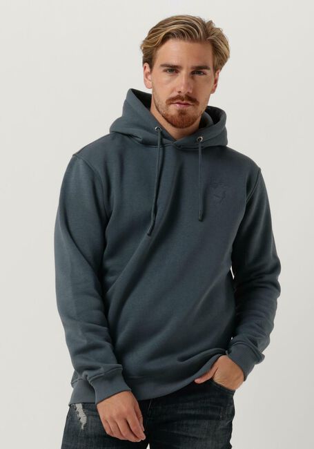 Blaue PUREWHITE Sweatshirt HOODIE WITH FLORAL BACK EMBROIDERY - large