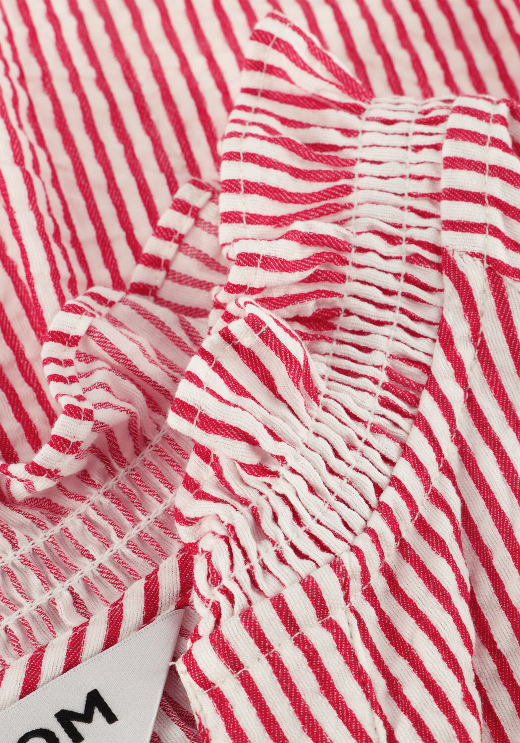 Rote POM AMSTERDAM Blusen BLOUSE SEERSUCKER RED WHITE - large