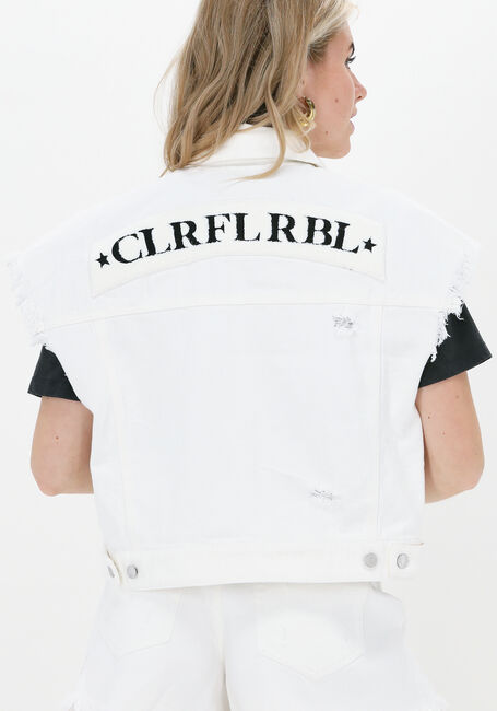 Wei&szlig;e COLOURFUL REBEL Gilet ASH LE REBELLE RIPPED DENIM GILET - large