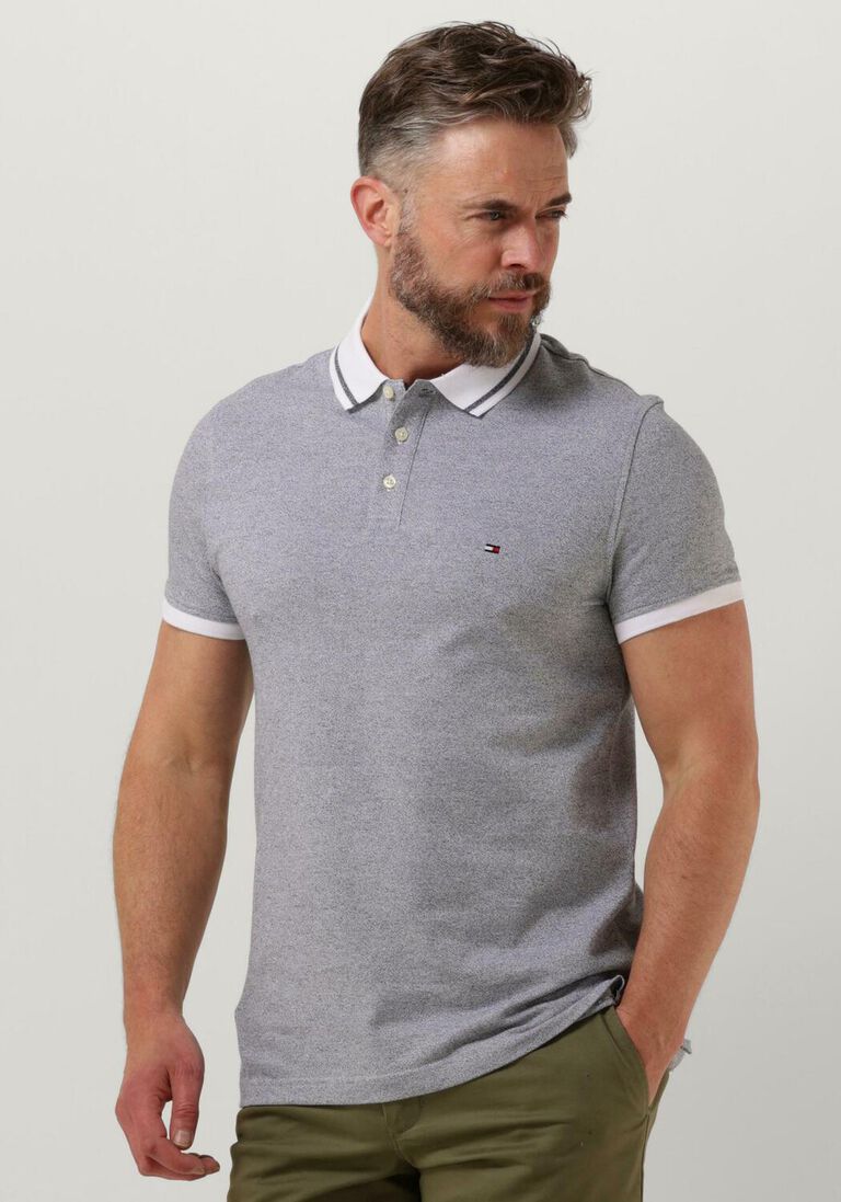 dunkelblau tommy hilfiger polo-shirt pretwist mouline tipped polo